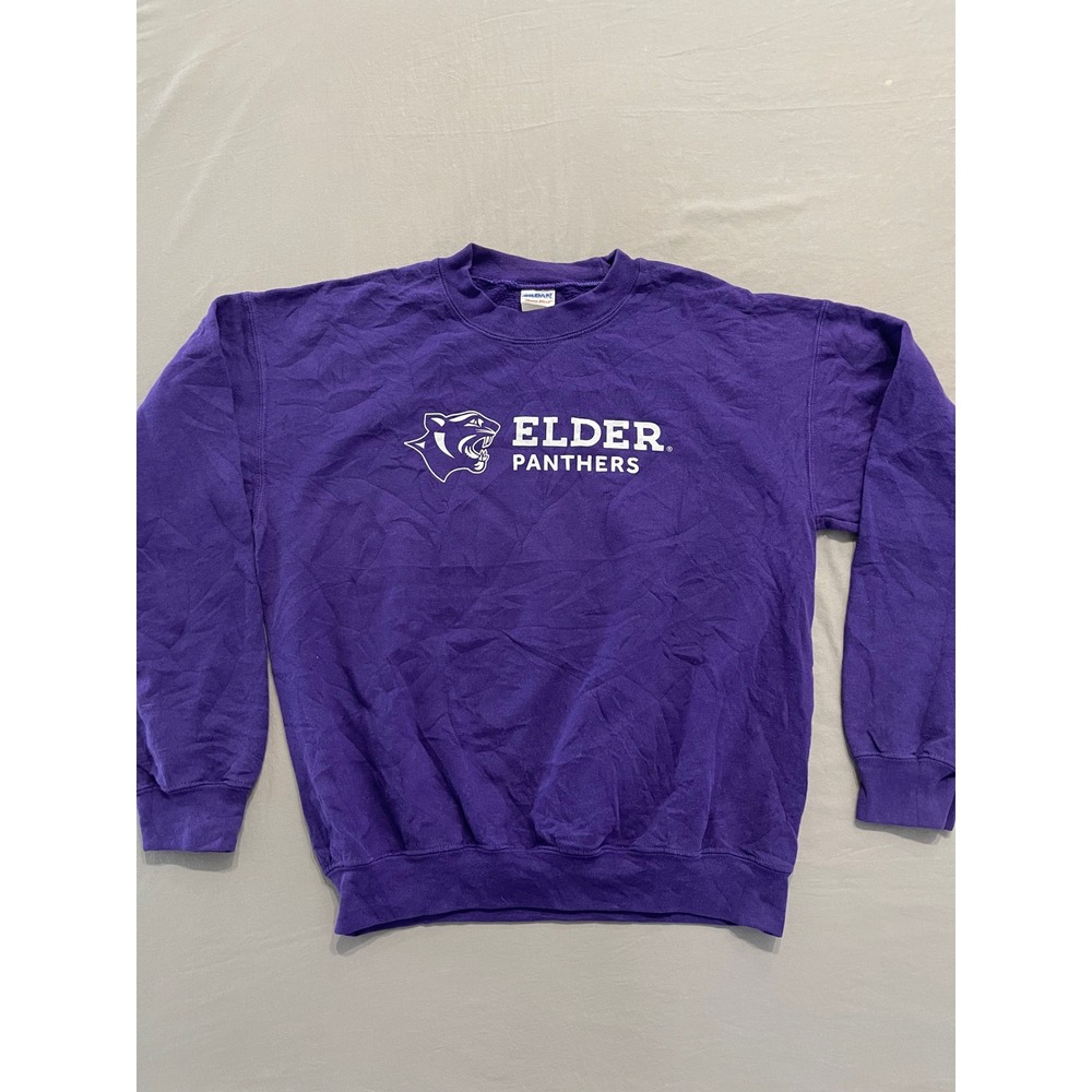 Gildan Heavy Blend Elder Panthers Sweatshirt Mens Medium Purple Crewneck Fleece